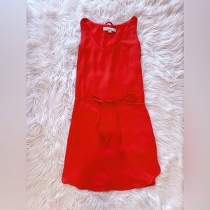 LOFT Red Sleeveless Mini Dress with Tie Waist